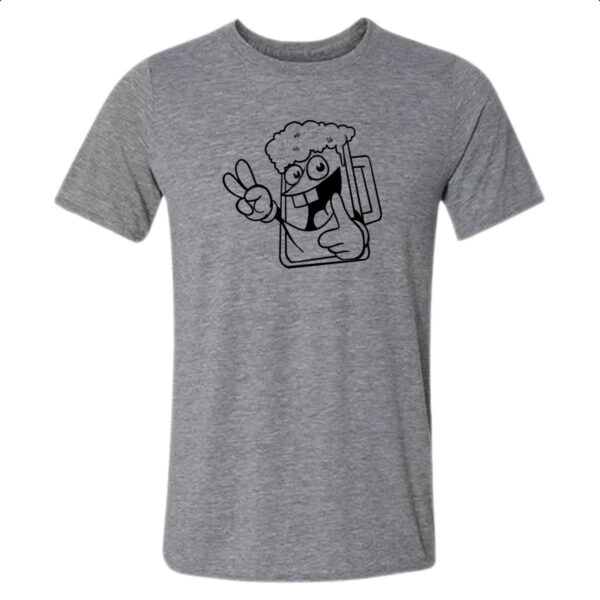 Camiseta Cinza Caneca de Chop Divertida