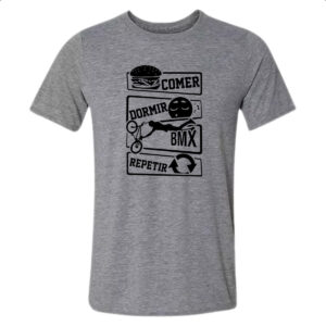 Camiseta Cinza Comer Dormir BMX Repetir