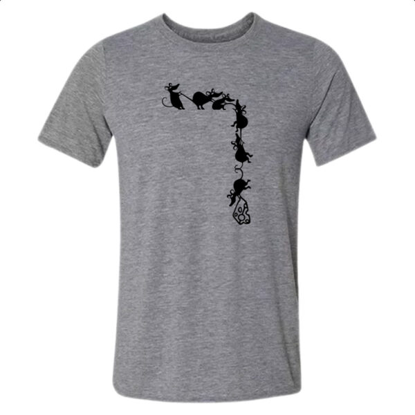 Camiseta Cinza Corda de ratos roubando queijo