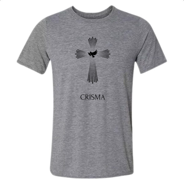Camiseta Cinza Crisma Religiao Catolica