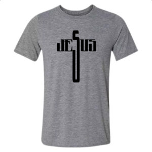 Camiseta Cinza Crucifixo nome de Jesus