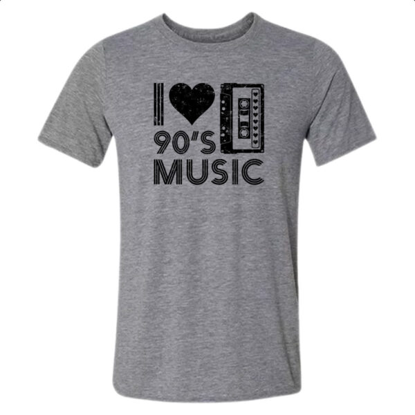 Camiseta Cinza Eu amo musica anos 90