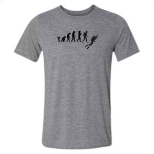 Camiseta Cinza Evolucao mergulhador