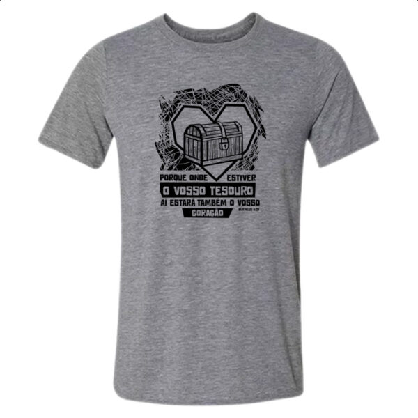 Camiseta Cinza Gospel Matheus 6.21