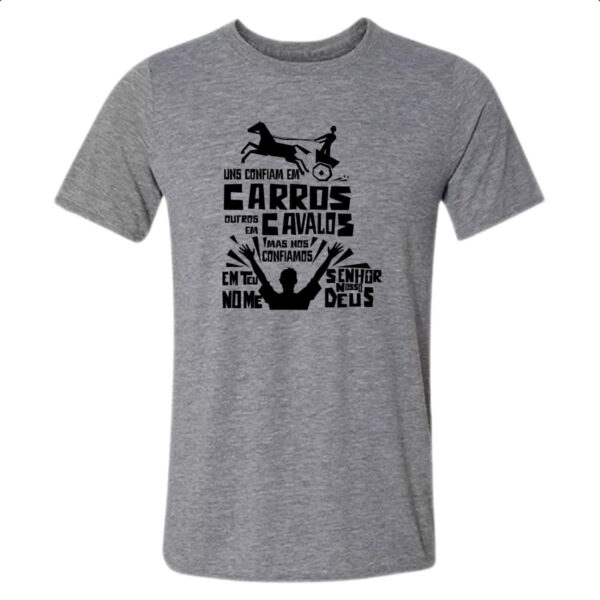 Camiseta Cinza Gospel Salmos 20.7