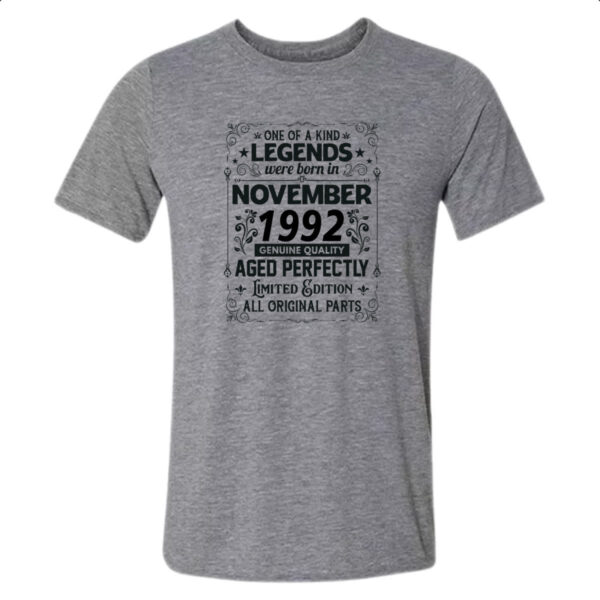 Camiseta Cinza Legends Were Born NOV-1992