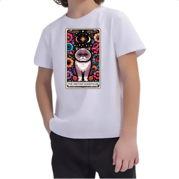 Camiseta Infanto Juvenil Taro gato Pelo Curto Ingles - Imagem 2
