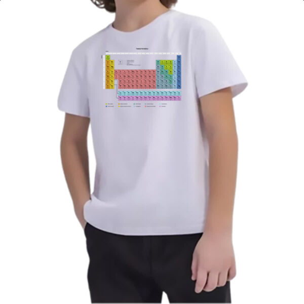 Camiseta Infanto Juvenil Tabela periodica colorida - Imagem 2