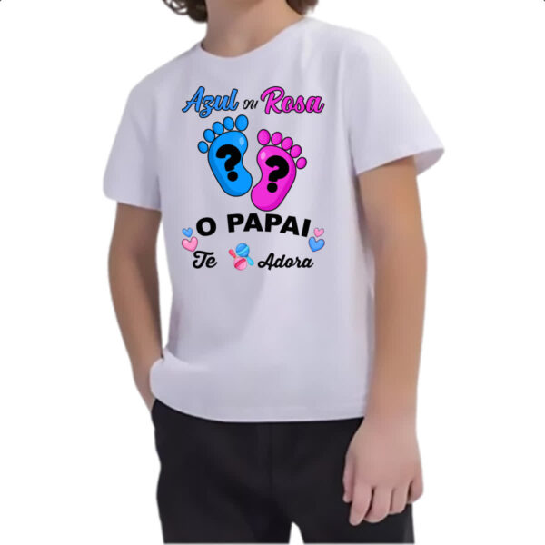 Camiseta Infanto Juvenil Cha Revelacao Papai te adora - Imagem 2