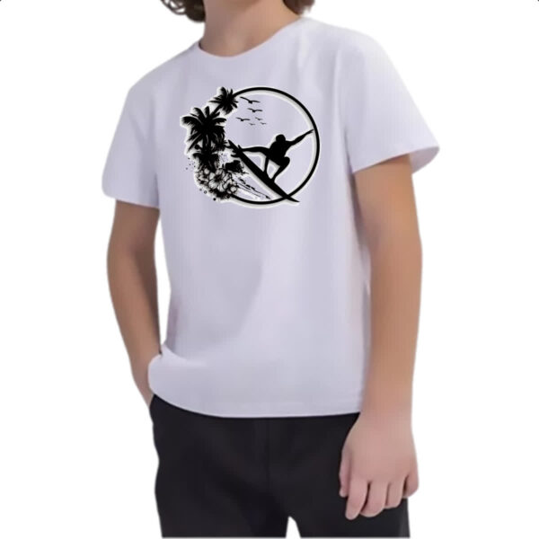 Camiseta Infanto Juvenil Surf Noir Design - Imagem 2