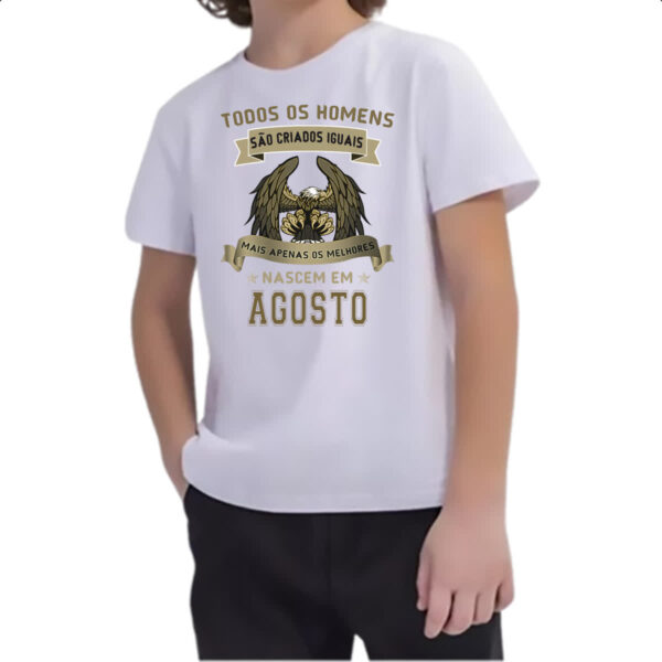 Camiseta Infanto Juvenil Homem Lenda Aguia Agosto - Imagem 2