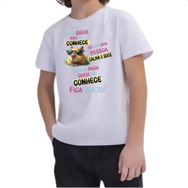 Camiseta Infanto Juvenil Capivara me conhece - Imagem 2