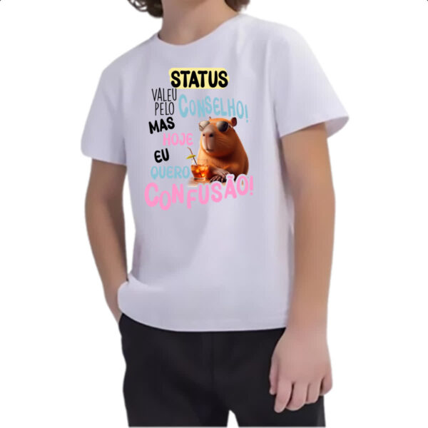 Camiseta Infanto Juvenil Capivara obrigado pelo conselho - Imagem 2