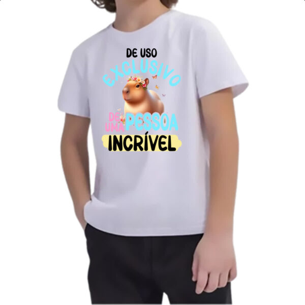 Camiseta Infanto Juvenil Capivara uso exclusivo especial - Imagem 2