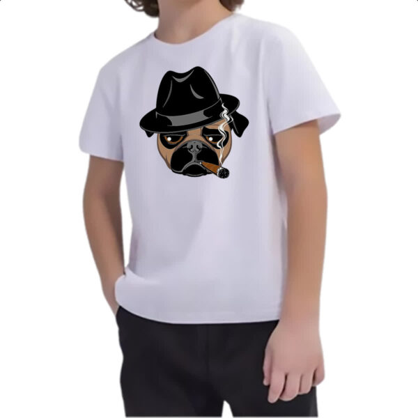 Camiseta Infanto Juvenil Pug Mafioso - Imagem 2