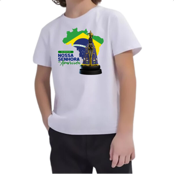 Camiseta Infanto Juvenil Devoto Nossa Sen Aparecida - Imagem 2