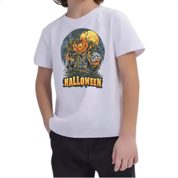 Camiseta Infanto Juvenil Halloween JackPot Milharal Faca - Imagem 2