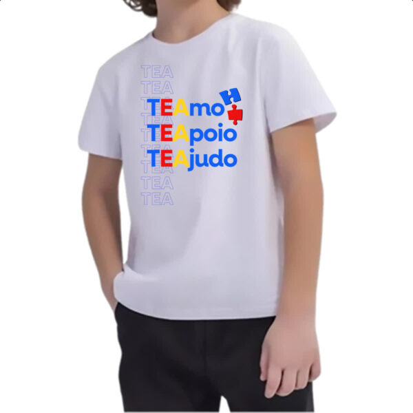 Camiseta Infanto Juvenil Autismo Amo Apoio Ajudo - Imagem 2