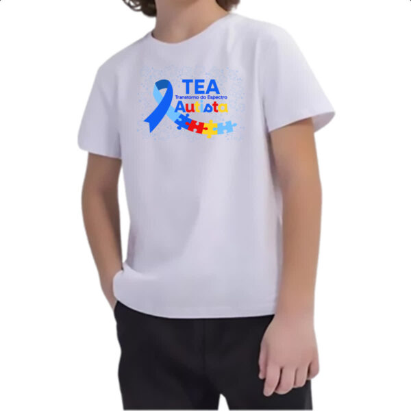 Camiseta Infanto Juvenil Autismo TEA Transtorno Espectro - Imagem 2