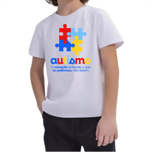 Camiseta Infanto Juvenil Autismo coracao entende - Imagem 2