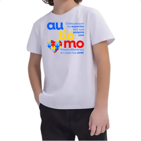 Camiseta Infanto Juvenil Autismo sua propria cor - Imagem 2