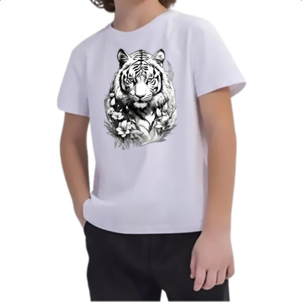 Camiseta Infanto Juvenil Tigre albino - Imagem 2
