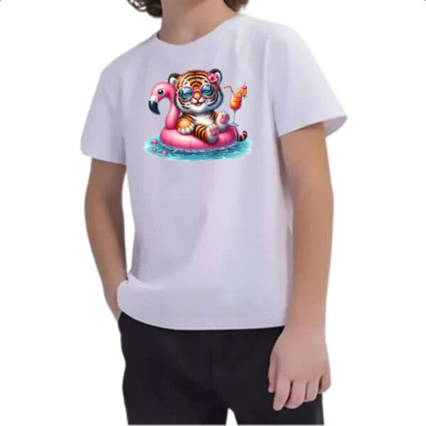 Camiseta Infanto Juvenil Tigre na boia - Imagem 2