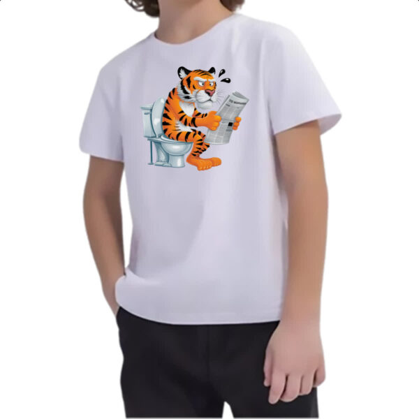 Camiseta Infanto Juvenil Tigre na sala de forca - Imagem 2