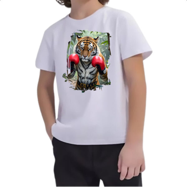 Camiseta Infanto Juvenil Tigre pugilista - Imagem 2