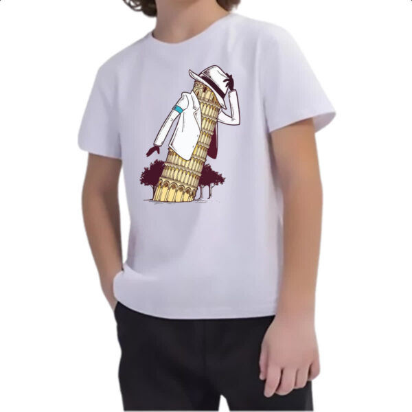 Camiseta Infanto Juvenil Torre Pizza Jackson Smooth Criminal - Imagem 2
