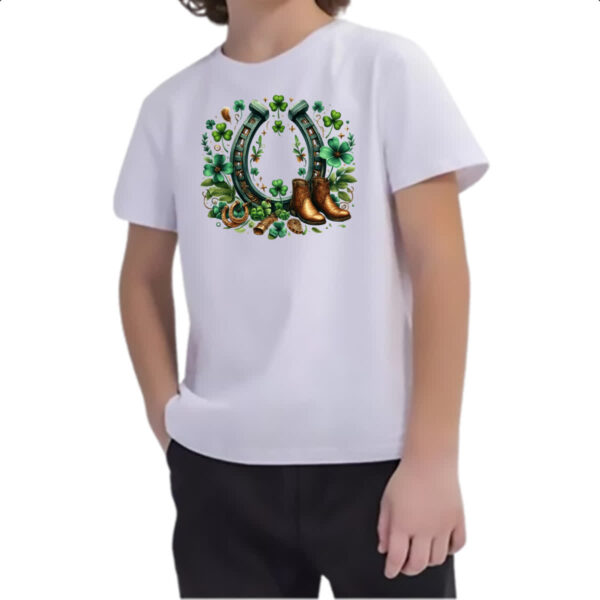 Camiseta Infanto Juvenil St Patricks Day Ferradura - Imagem 2