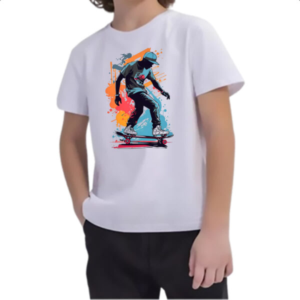 Camiseta Infanto Juvenil Street Skate Art Splash - Imagem 2