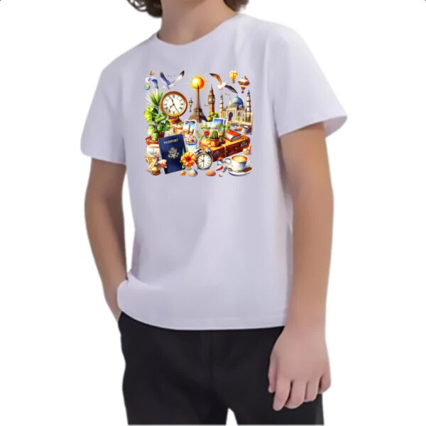 Camiseta Infanto Juvenil Viagem passaporte turismo - Imagem 2