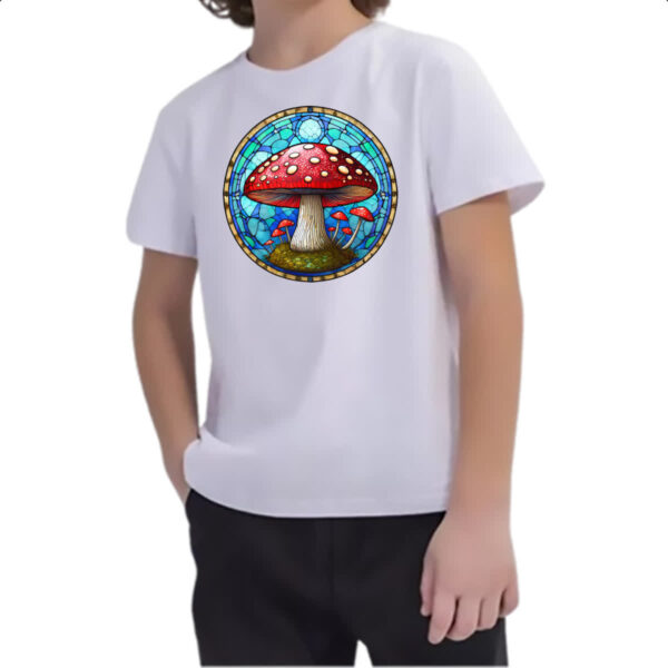 Camiseta Infanto Juvenil Vitral Cogumelo - Imagem 2