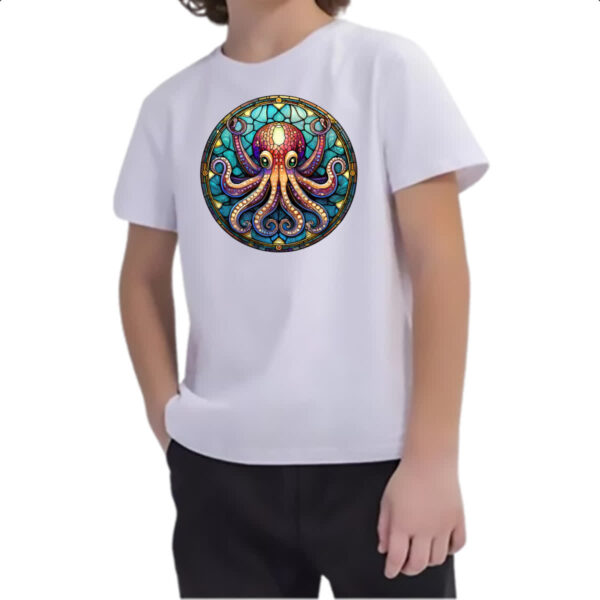 Camiseta Infanto Juvenil Vitral Octopus - Imagem 2