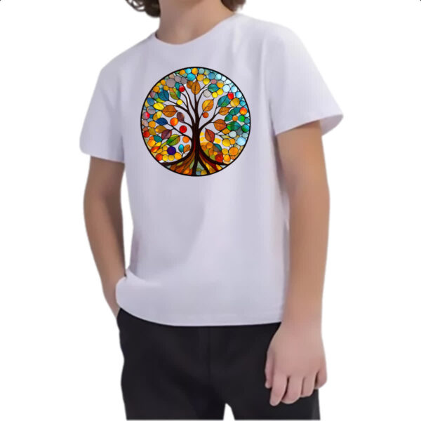 Camiseta Infanto Juvenil Vitral arvore da vida - Imagem 2