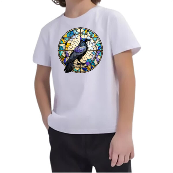 Camiseta Infanto Juvenil Vitral corvo - Imagem 2