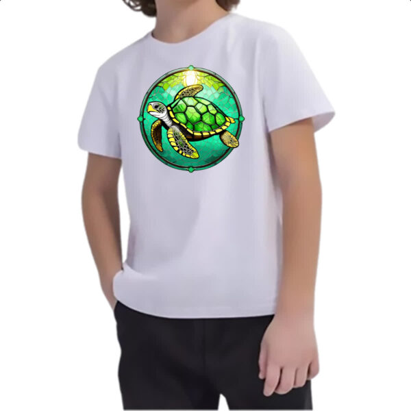 Camiseta Infanto Juvenil Vitral tartaruga - Imagem 2