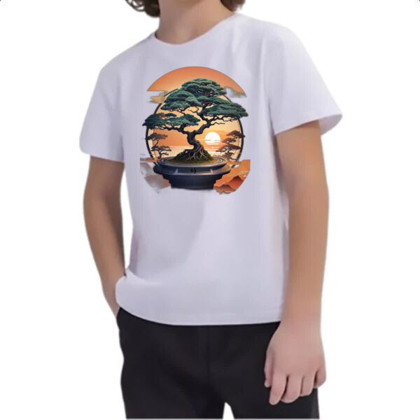 Camiseta Infanto Juvenil Bonsai sunset japan - Imagem 2
