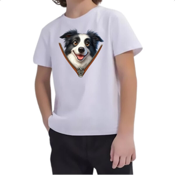 Camiseta Infanto Juvenil Border Collie no Ziper - Imagem 2