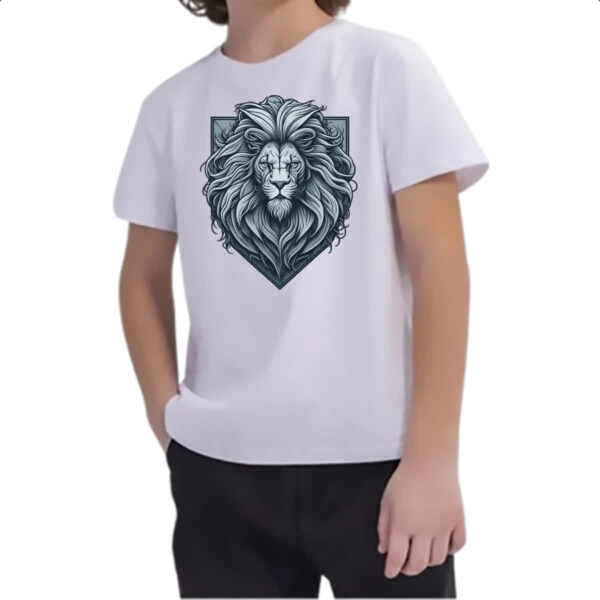Camiseta Infanto Juvenil Brasao Leao de Juda - Imagem 2