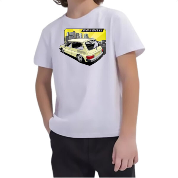 Camiseta Infanto Juvenil Brasilia Classica Amarela - Imagem 2