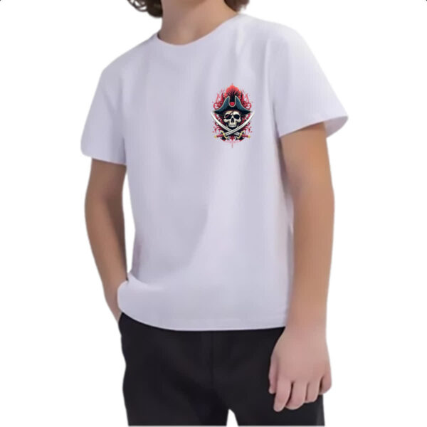 Camiseta Infanto Juvenil Brasao pirata 02 - Imagem 2