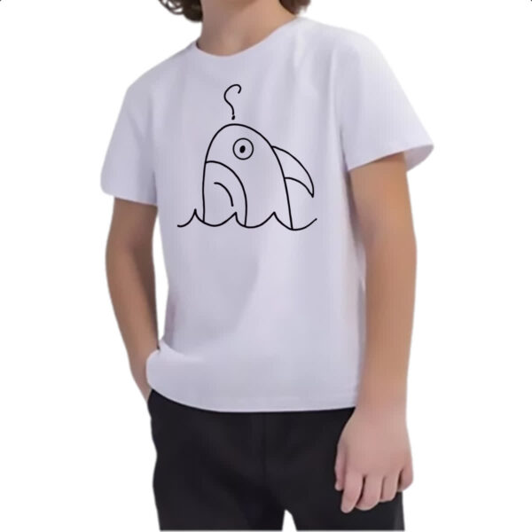 Camiseta Infanto Juvenil Tubarao indeciso desenho infantil - Imagem 2
