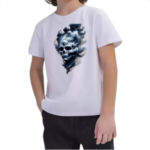 Camiseta Infanto Juvenil Caveira esfumacada - Imagem 2