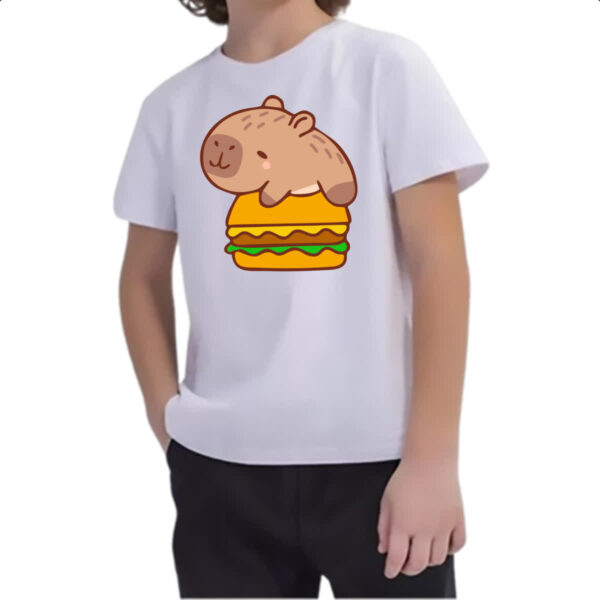Camiseta Infanto Juvenil Capivara Hamburguer - Imagem 2