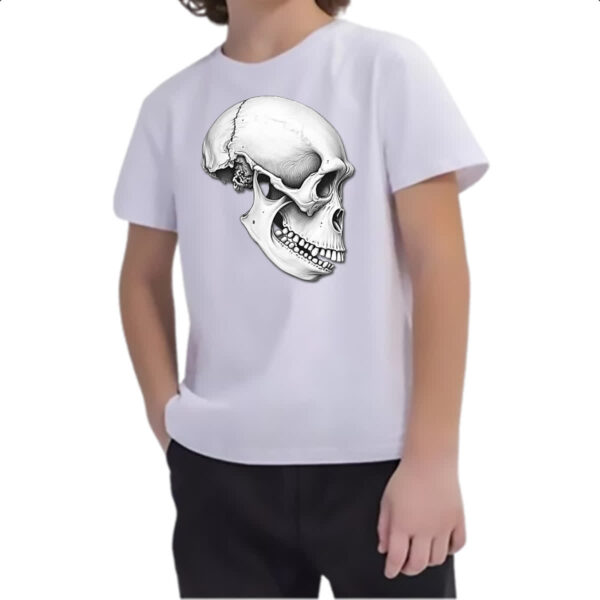 Camiseta Infanto Juvenil Cranio Chimpanze Grafite Arte - Imagem 2