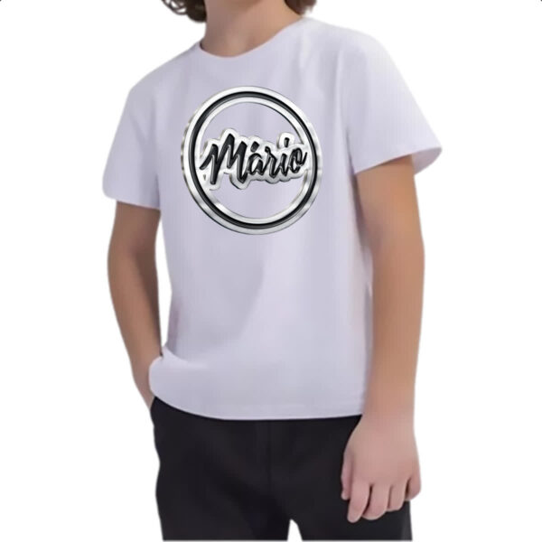 Camiseta Infanto Juvenil Mario Metal Logo - Imagem 2