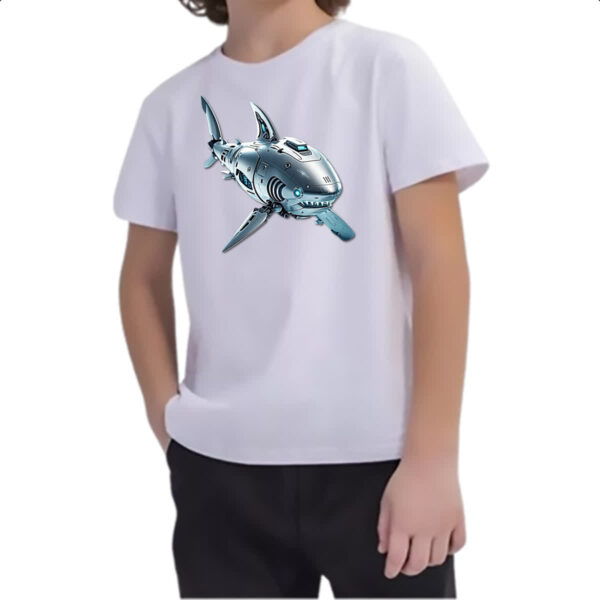 Camiseta Infanto Juvenil Megalodon robo - Imagem 2