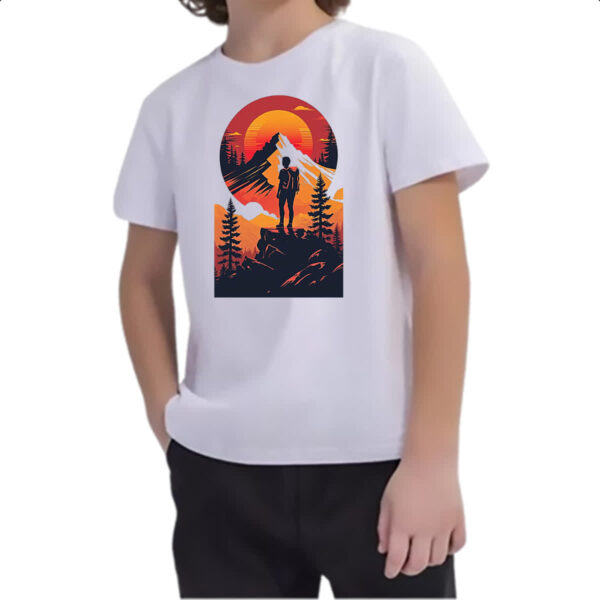 Camiseta Infanto Juvenil Viajante Mochileiro Sunset - Imagem 2